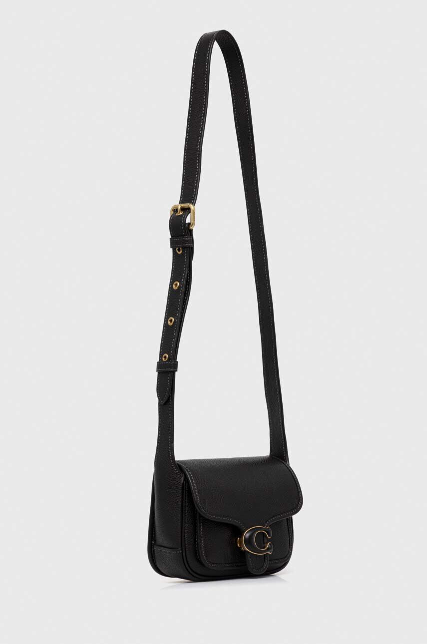 Coach poseta de piele culoarea negru - Pled.ro