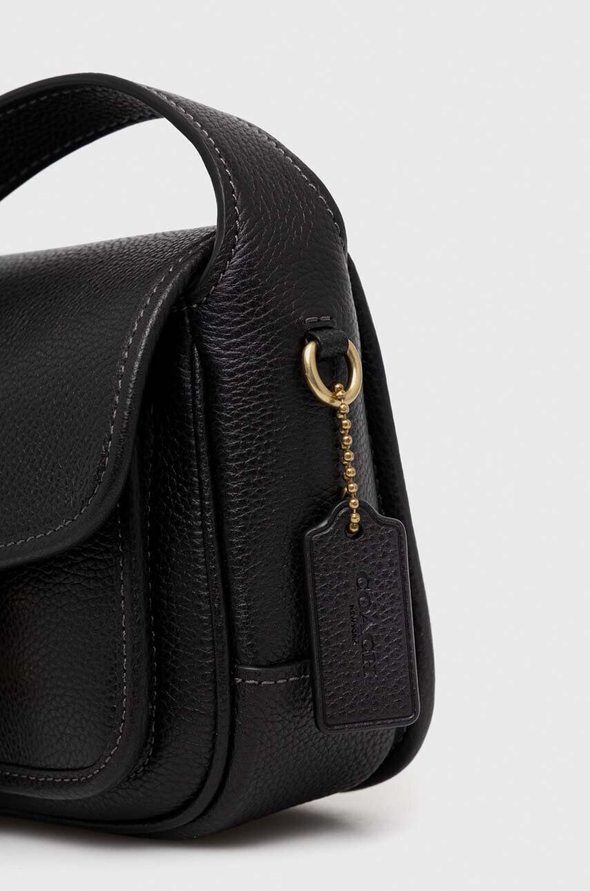 Coach poseta de piele culoarea negru - Pled.ro