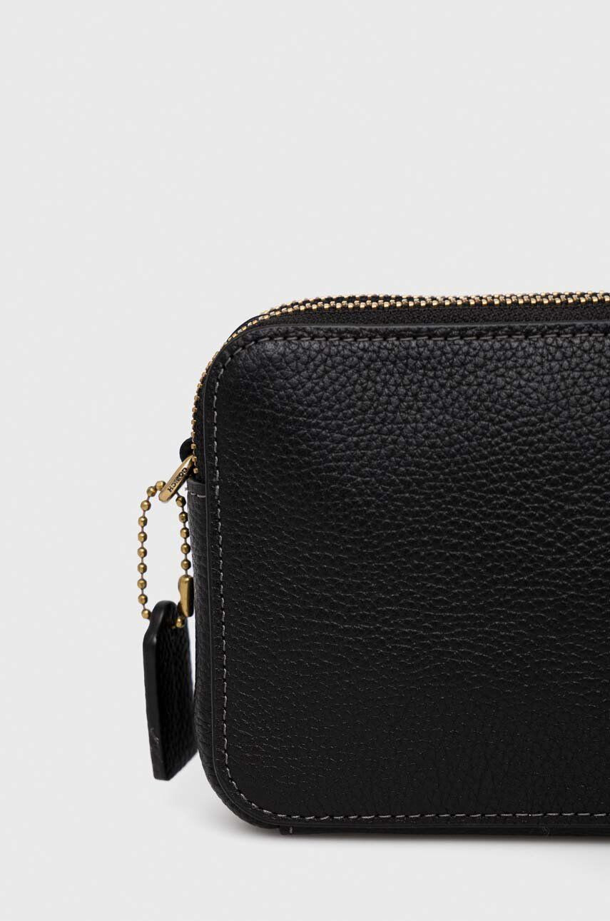 Coach poseta de piele culoarea negru - Pled.ro