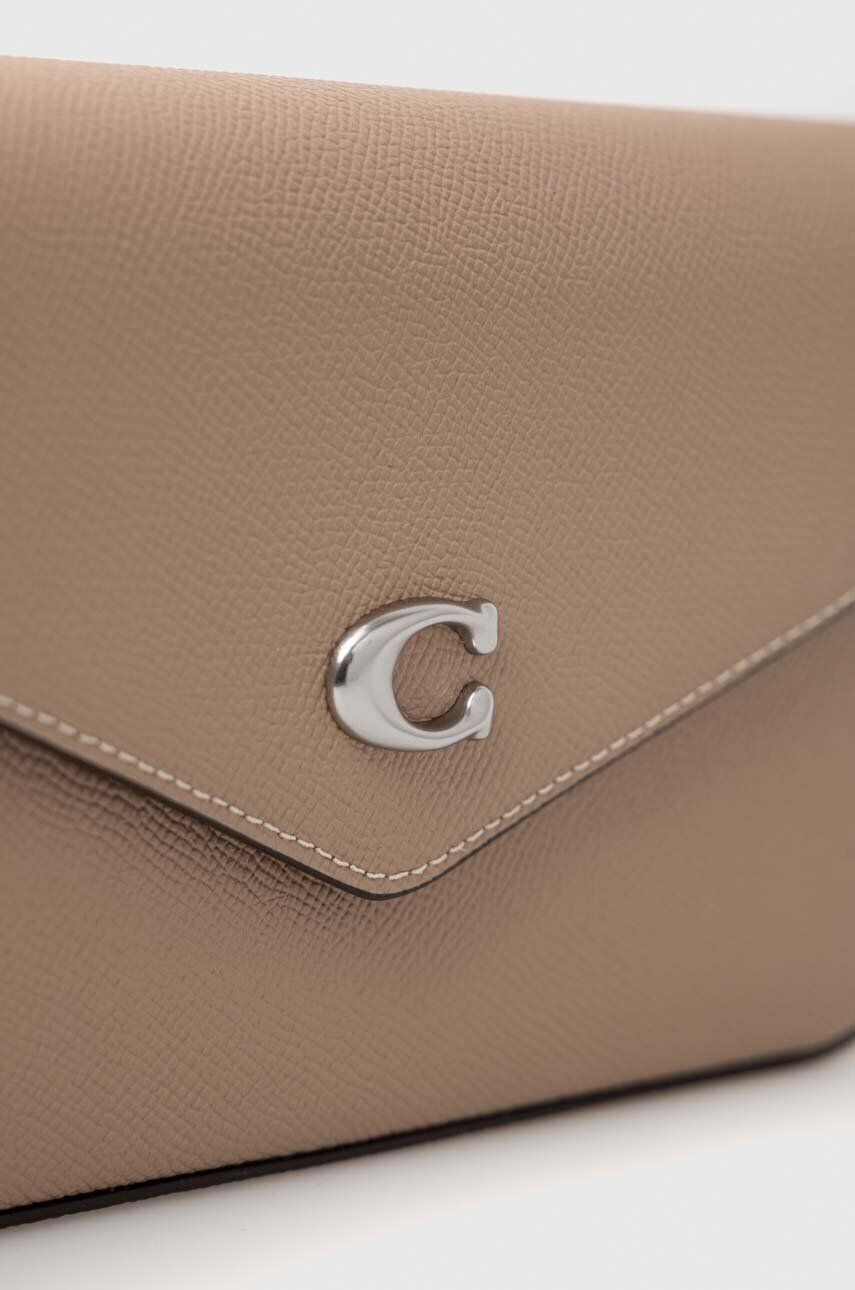 Coach poseta de piele culoarea bej - Pled.ro