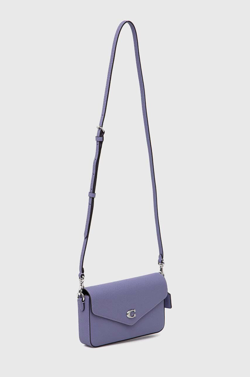 Coach poseta de piele culoarea violet - Pled.ro