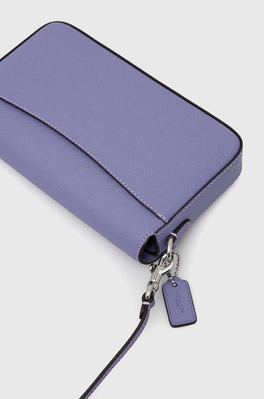 Coach poseta de piele culoarea violet - Pled.ro