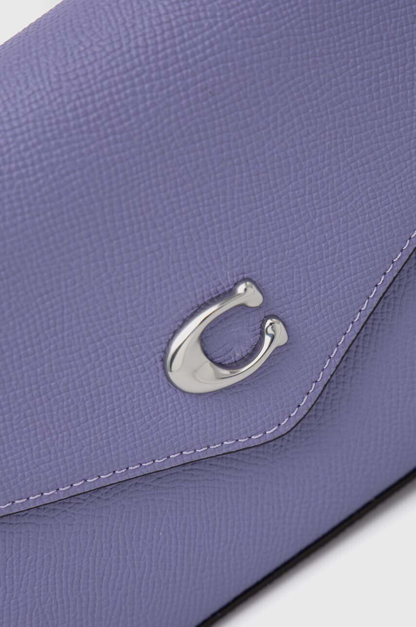 Coach poseta de piele culoarea violet - Pled.ro