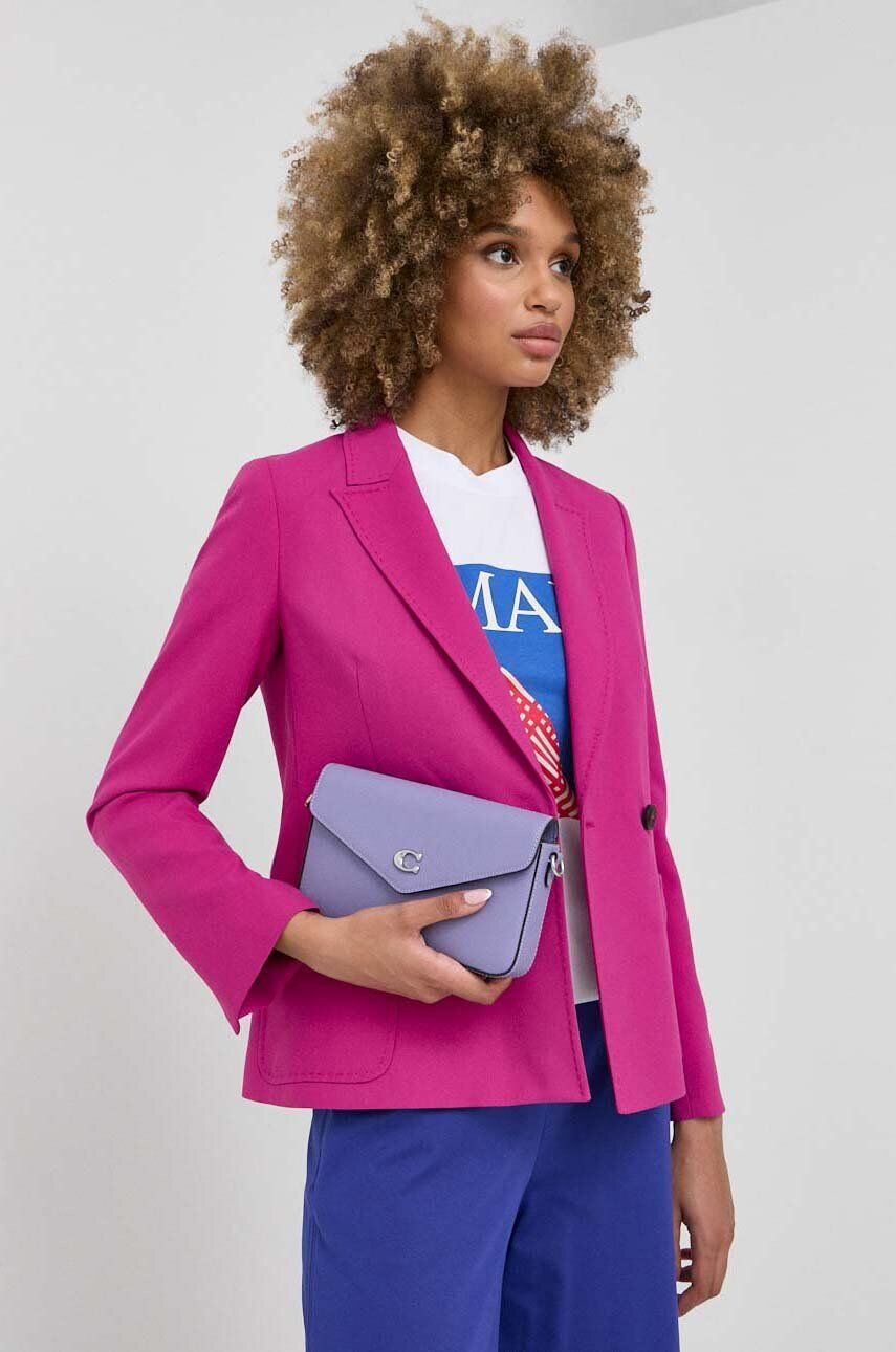 Coach poseta de piele culoarea violet - Pled.ro