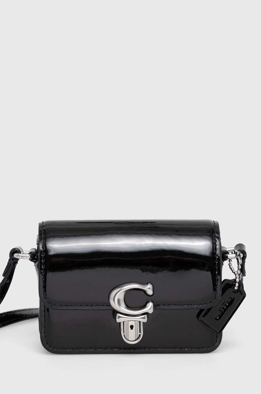 Coach poseta de piele culoarea negru - Pled.ro