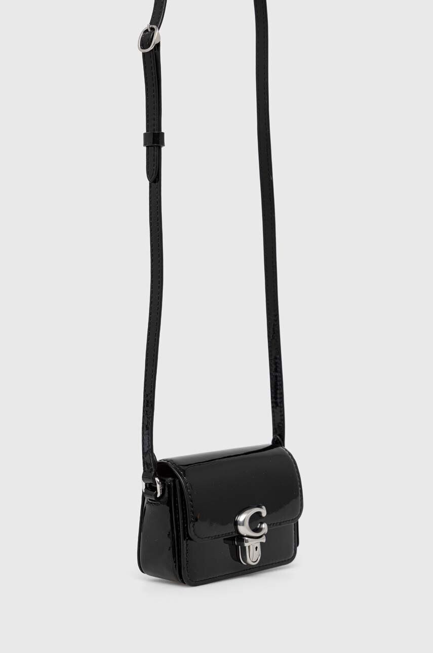 Coach poseta de piele culoarea negru - Pled.ro