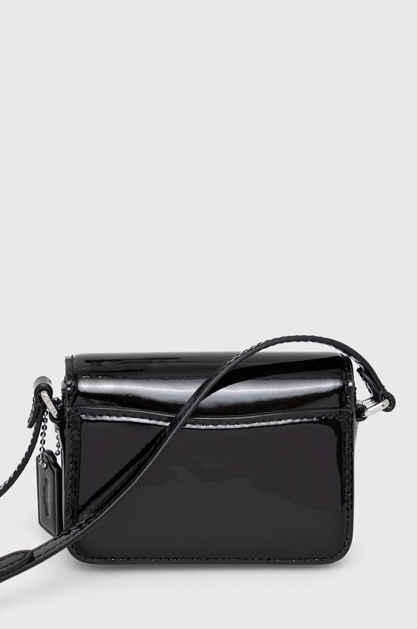 Coach poseta de piele culoarea negru - Pled.ro