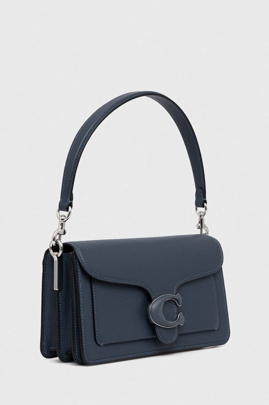 Coach poseta de piele culoarea albastru marin - Pled.ro