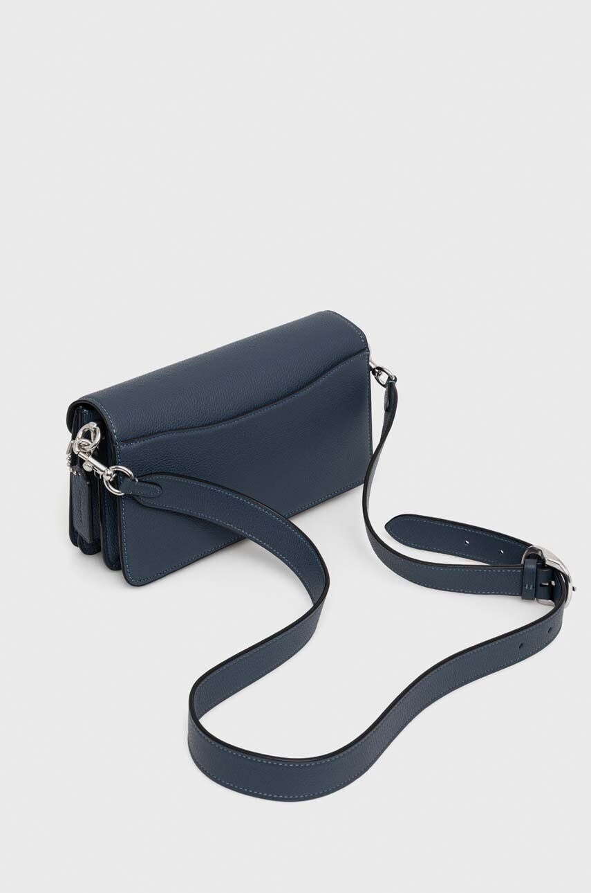 Coach poseta de piele culoarea albastru marin - Pled.ro