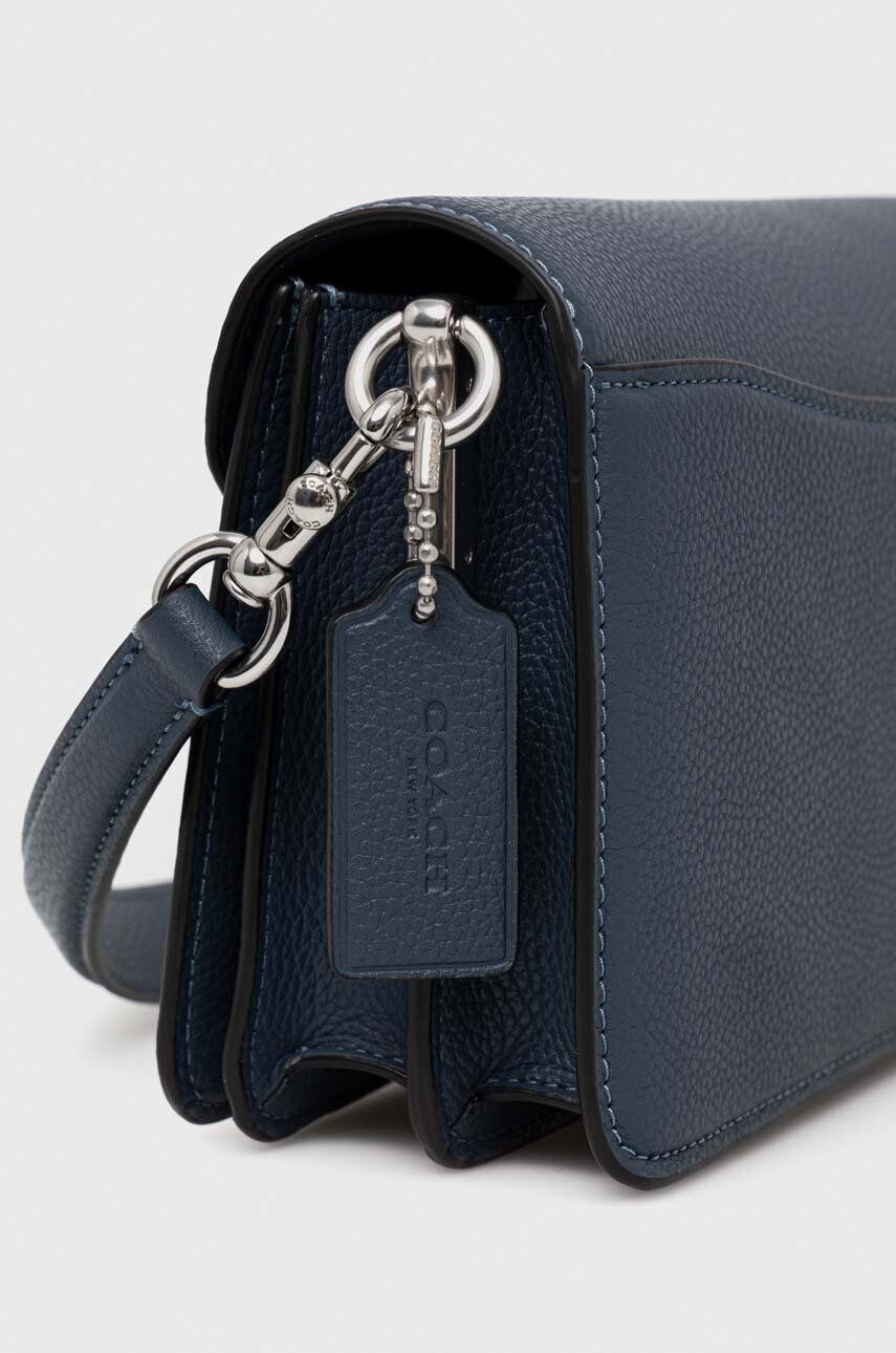 Coach poseta de piele culoarea albastru marin - Pled.ro