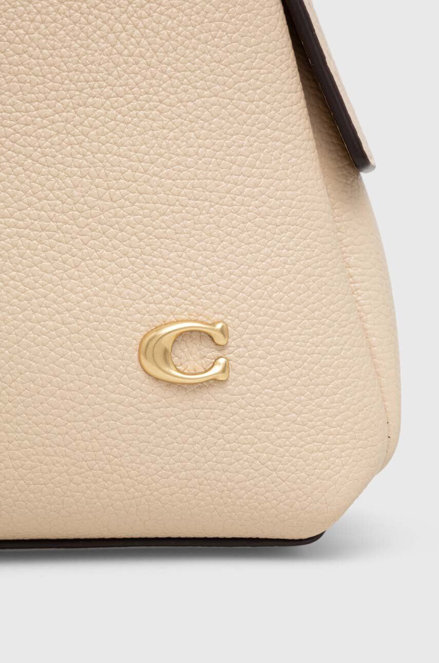 Coach poseta de piele culoarea bej - Pled.ro