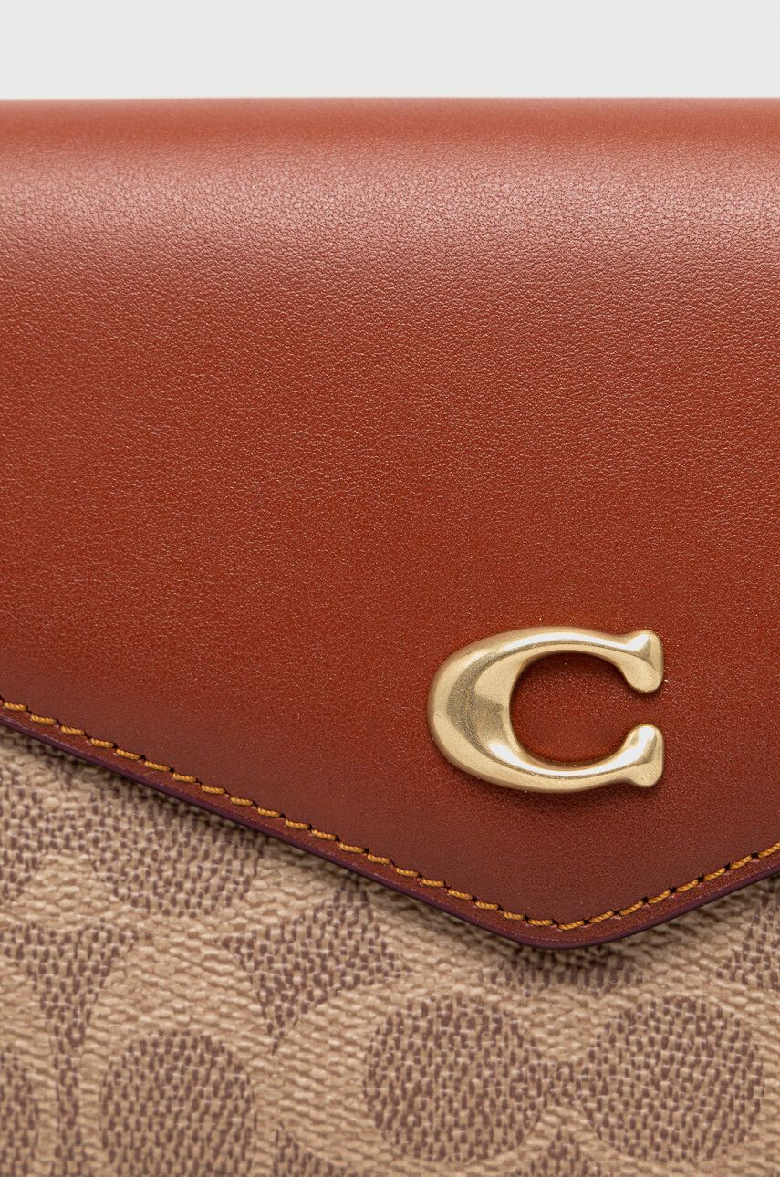 Coach poseta de piele culoarea maro - Pled.ro