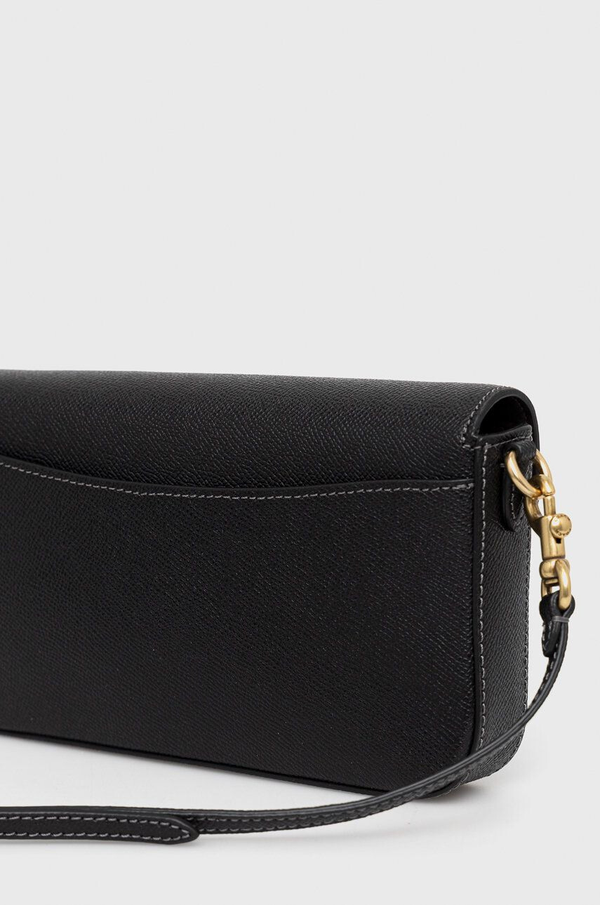 Coach poseta de piele culoarea negru - Pled.ro