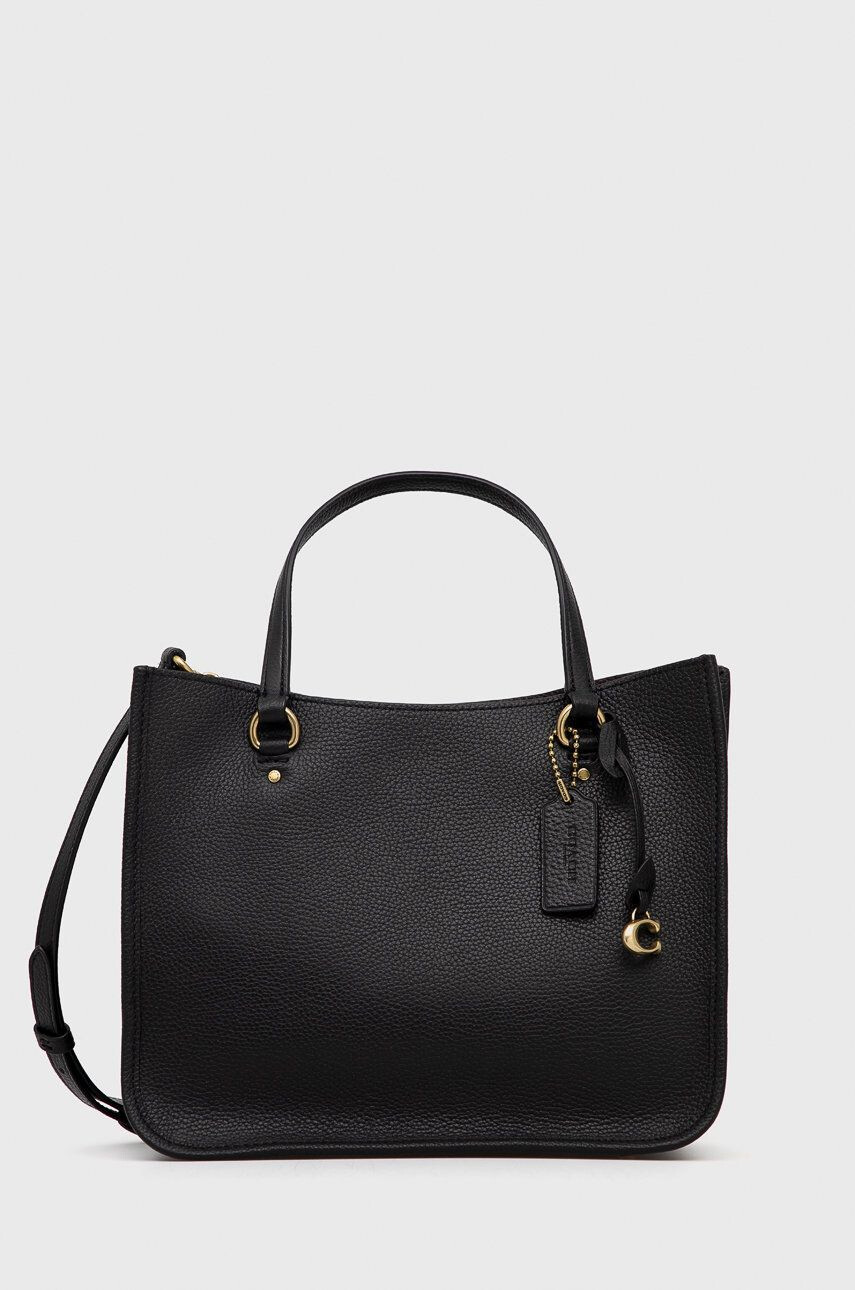 Coach poseta de piele culoarea negru - Pled.ro