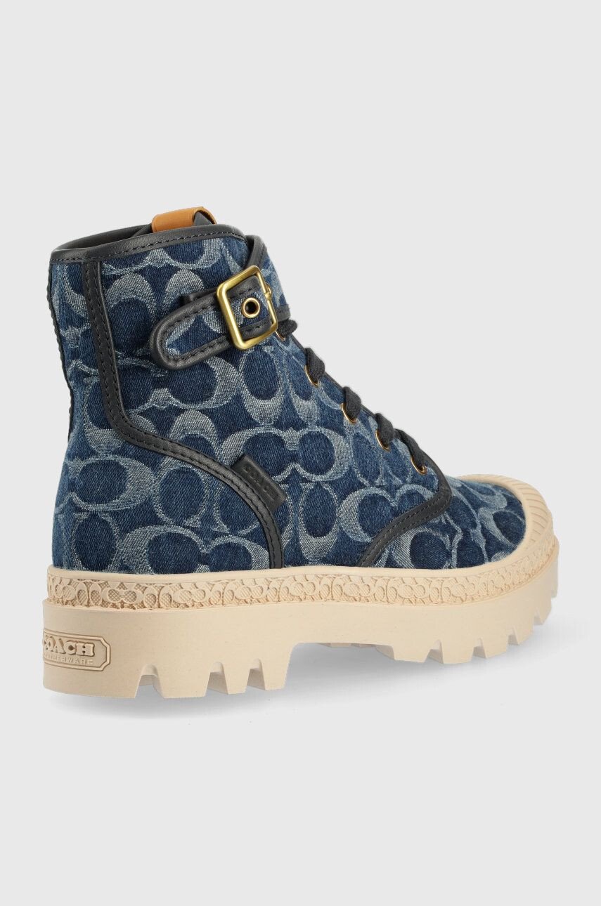 Coach Teniși Trooper Denim Boot Trooper femei culoarea albastru marin CA510 - Pled.ro