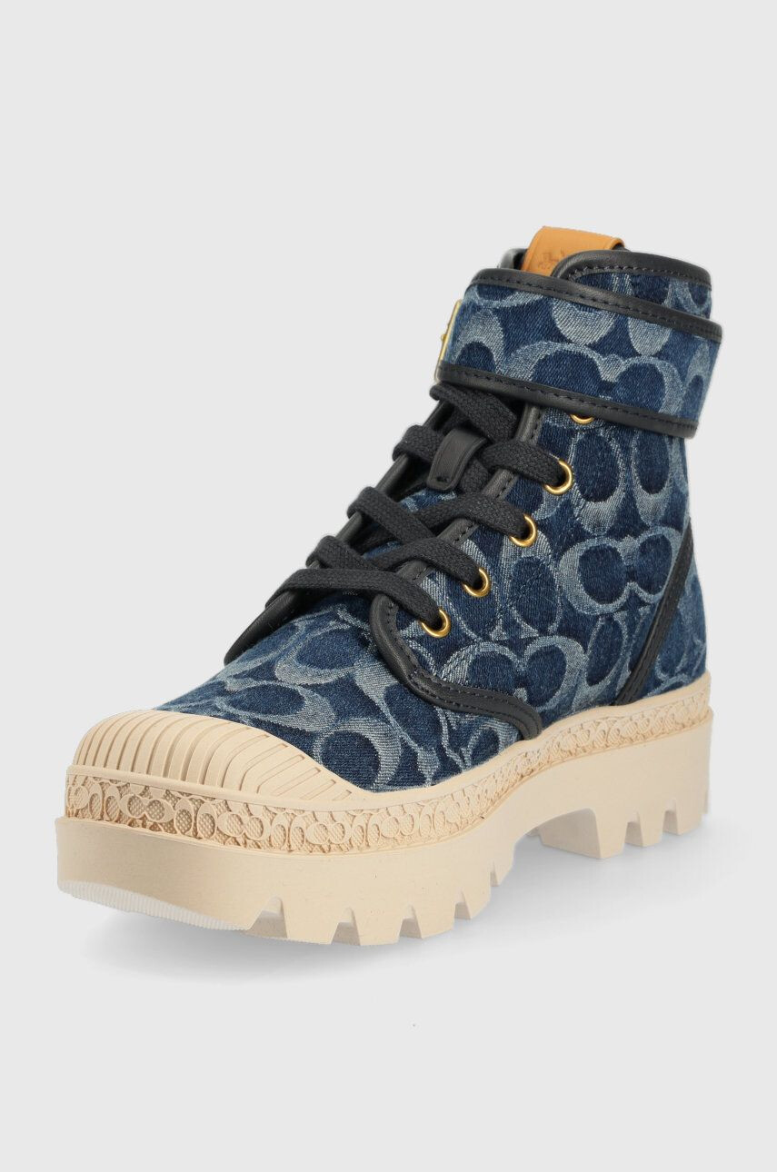 Coach Teniși Trooper Denim Boot Trooper femei culoarea albastru marin CA510 - Pled.ro