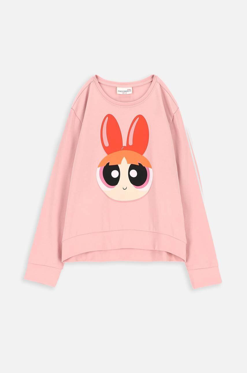 Coccodrillo bluza copii x Girl Powerpuff culoarea roz cu imprimeu - Pled.ro