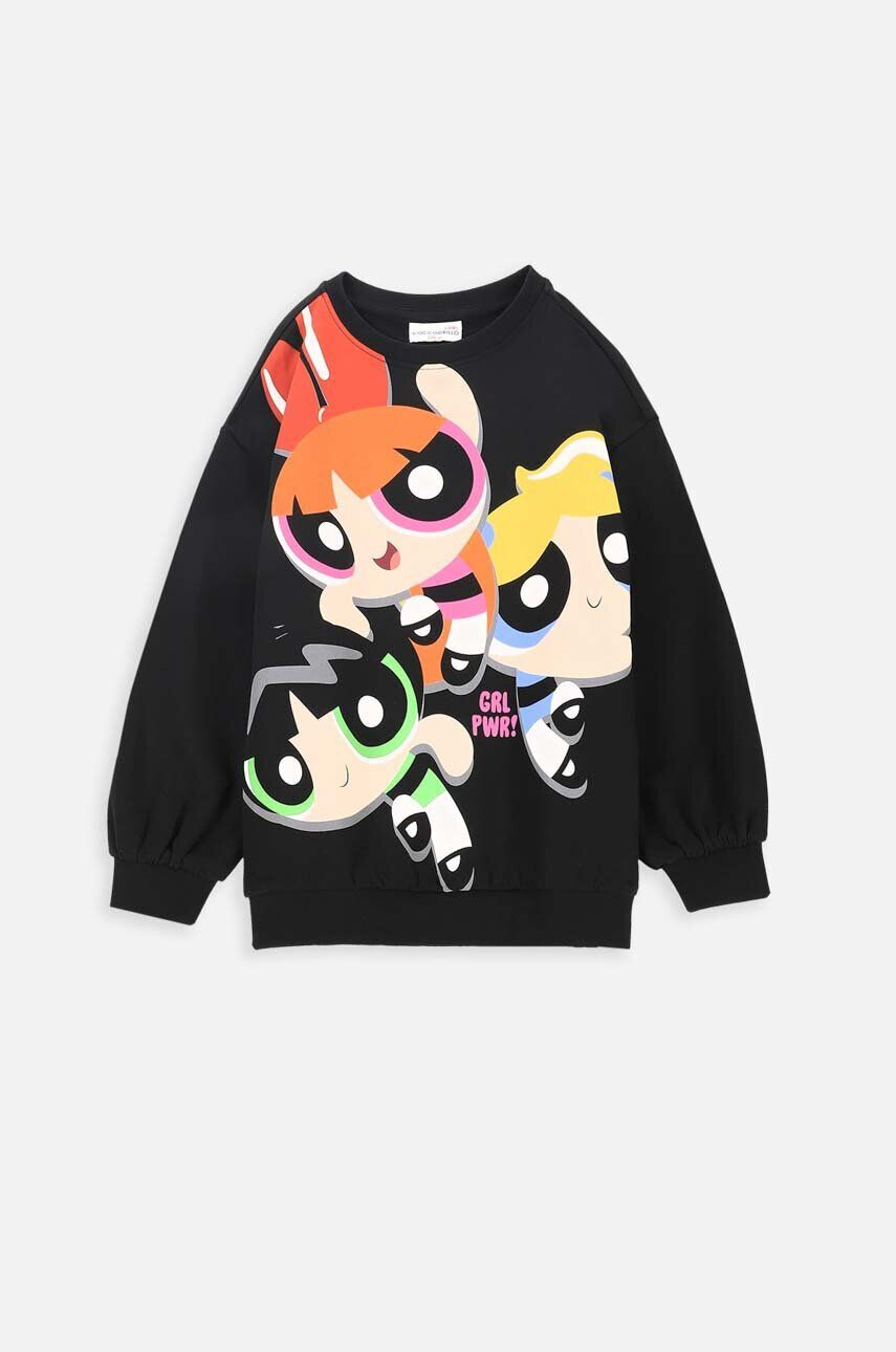 Coccodrillo bluza copii x Powerpuff Girls culoarea negru cu imprimeu - Pled.ro