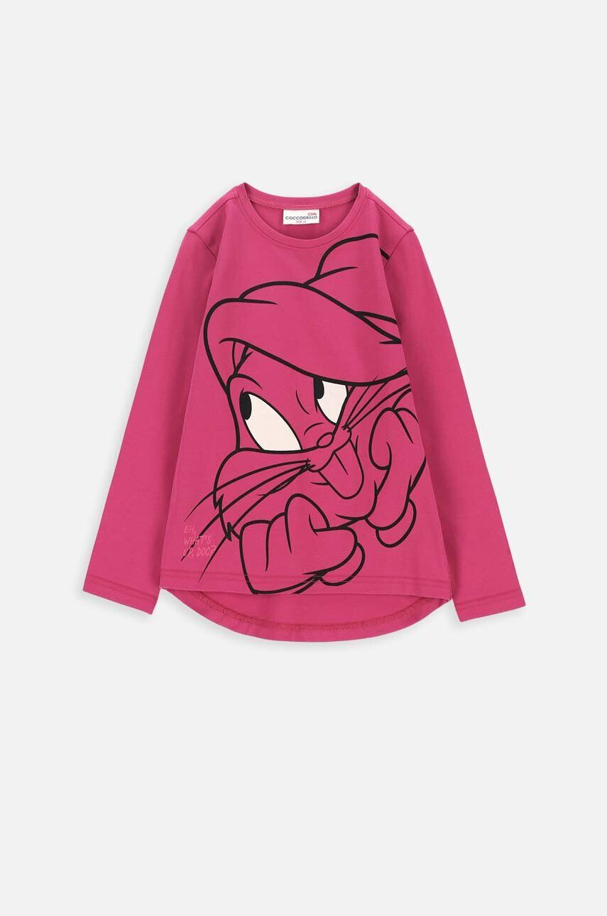 Coccodrillo longsleeve copii x Disney culoarea roz - Pled.ro