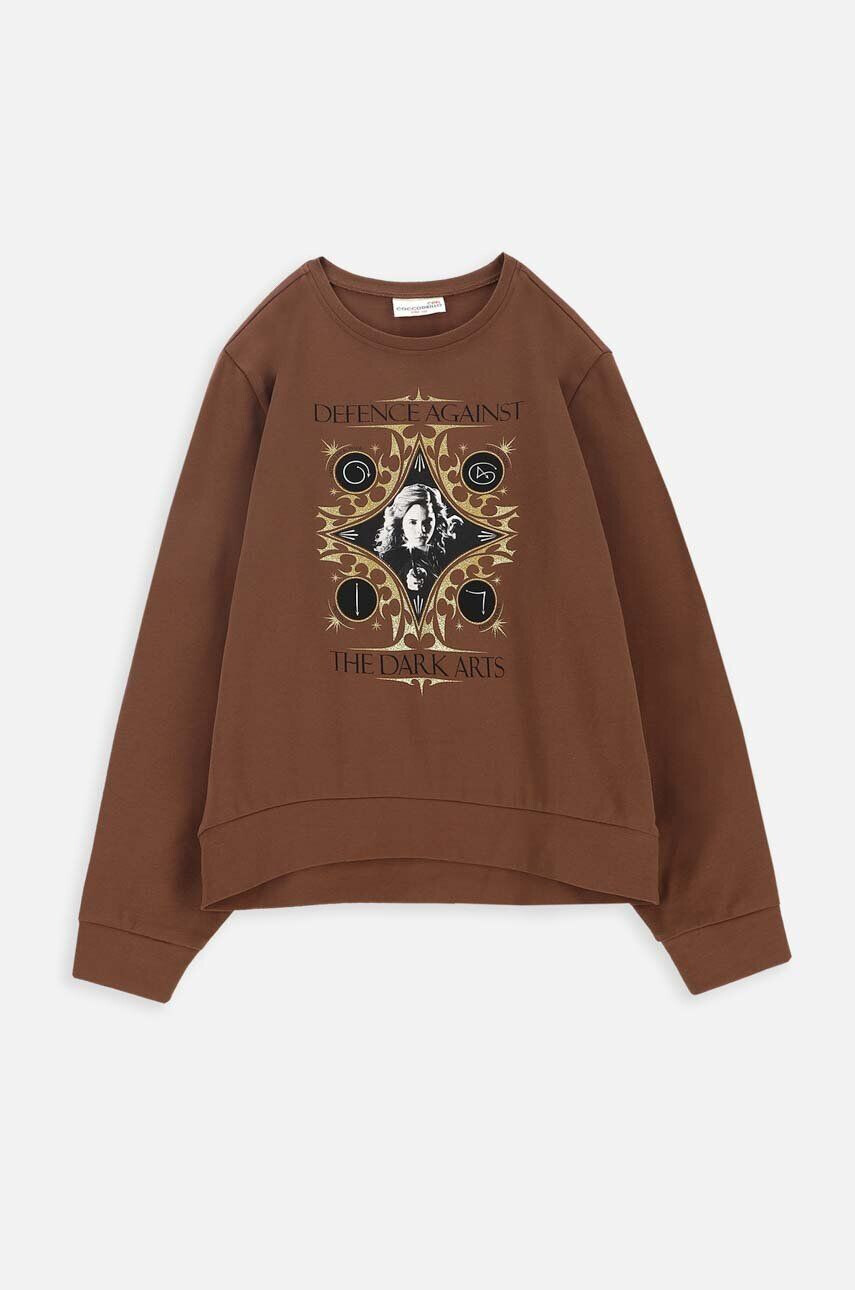 Coccodrillo longsleeve copii x Harry Potter culoarea maro - Pled.ro