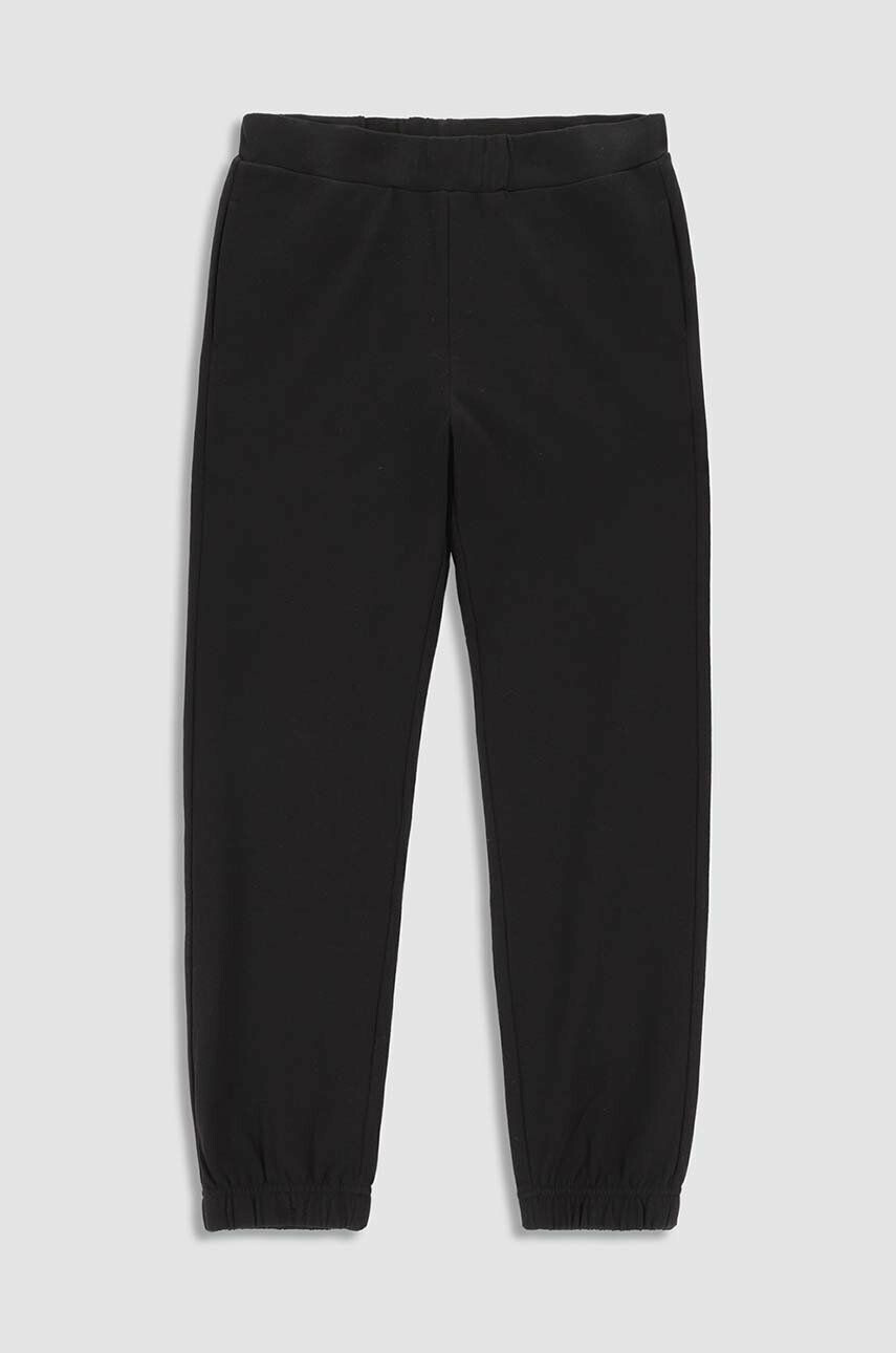 Coccodrillo pantaloni de trening din bumbac pentru copii culoarea negru neted - Pled.ro