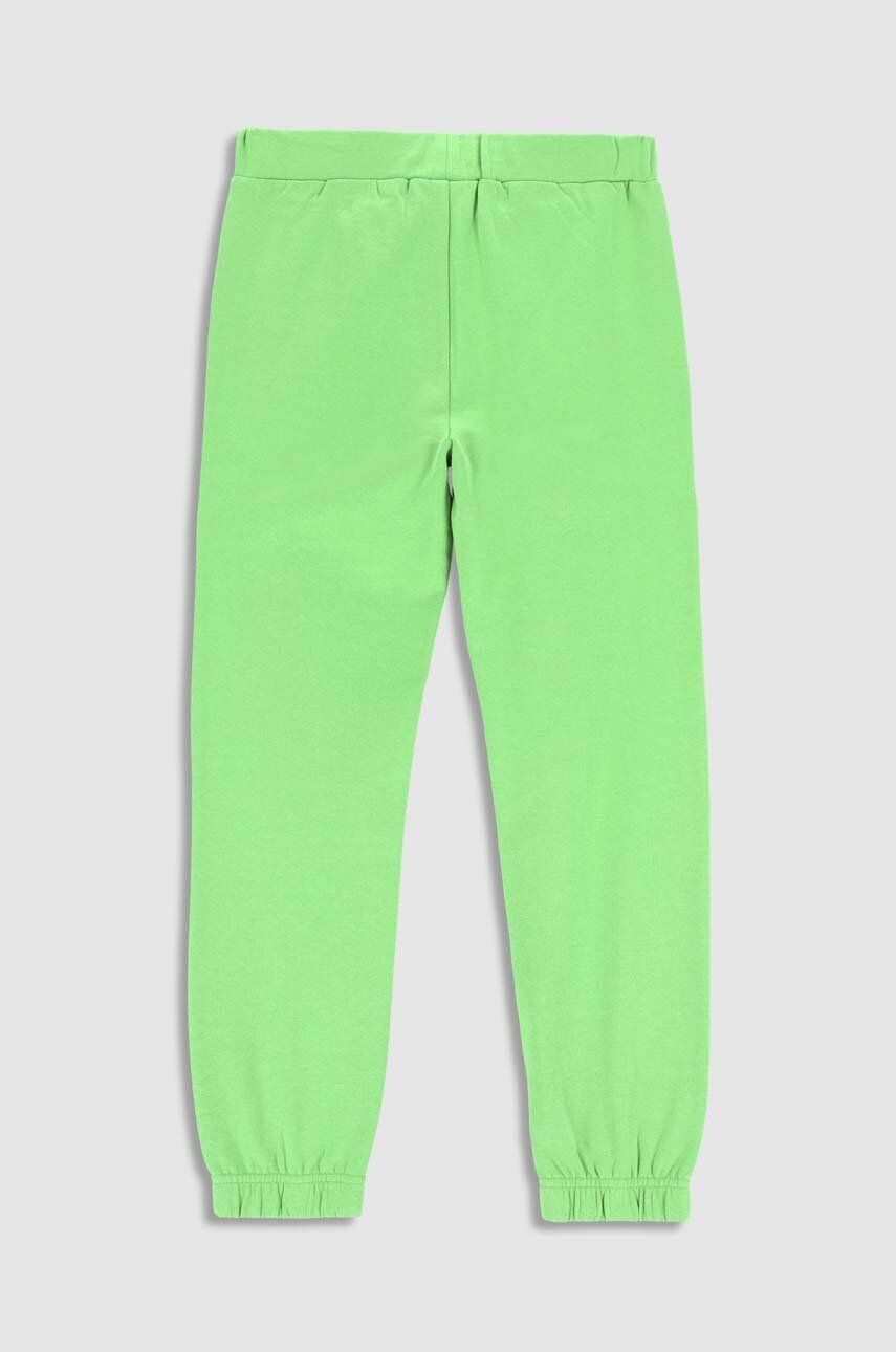 Coccodrillo pantaloni de trening din bumbac pentru copii culoarea verde neted - Pled.ro