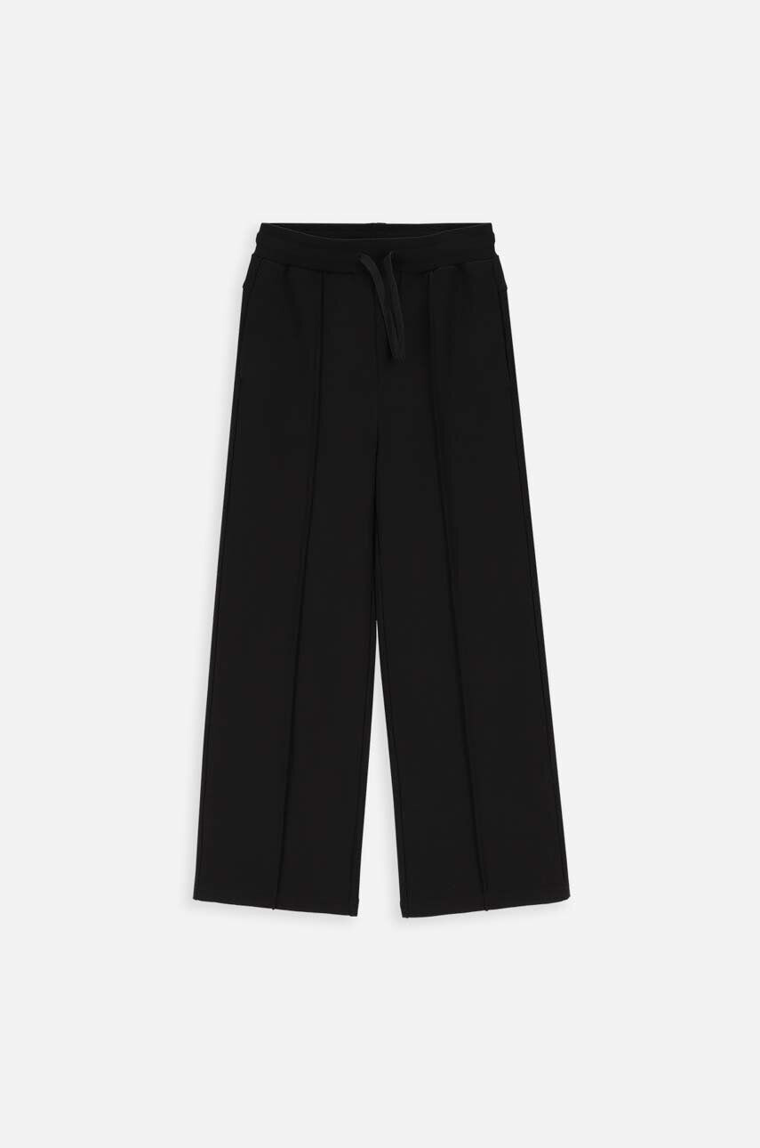 Coccodrillo pantaloni de trening din bumbac pentru copii culoarea negru neted - Pled.ro