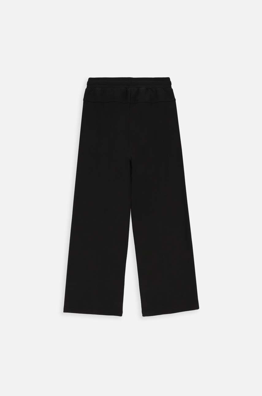 Coccodrillo pantaloni de trening din bumbac pentru copii culoarea negru neted - Pled.ro