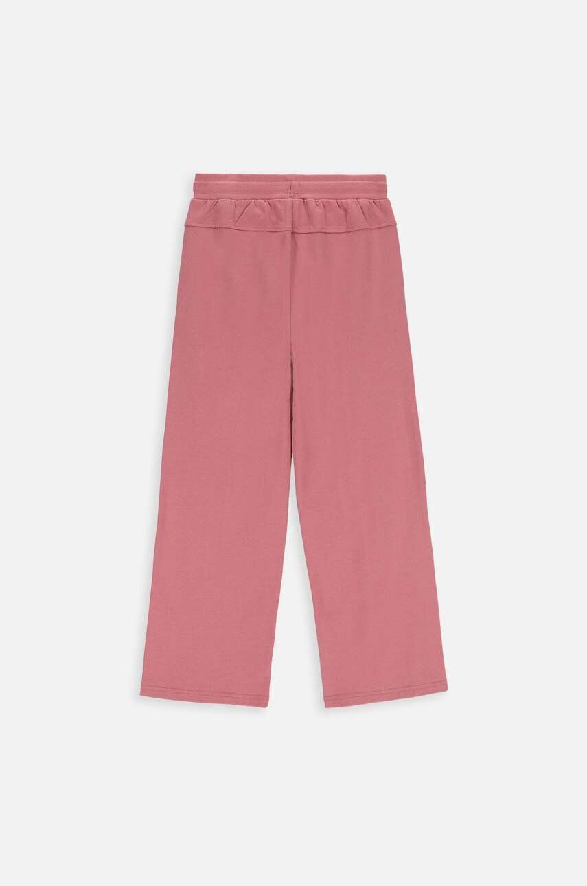 Coccodrillo pantaloni de trening din bumbac pentru copii culoarea roz neted - Pled.ro