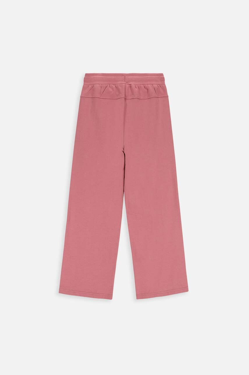 Coccodrillo pantaloni de trening din bumbac pentru copii culoarea roz neted - Pled.ro