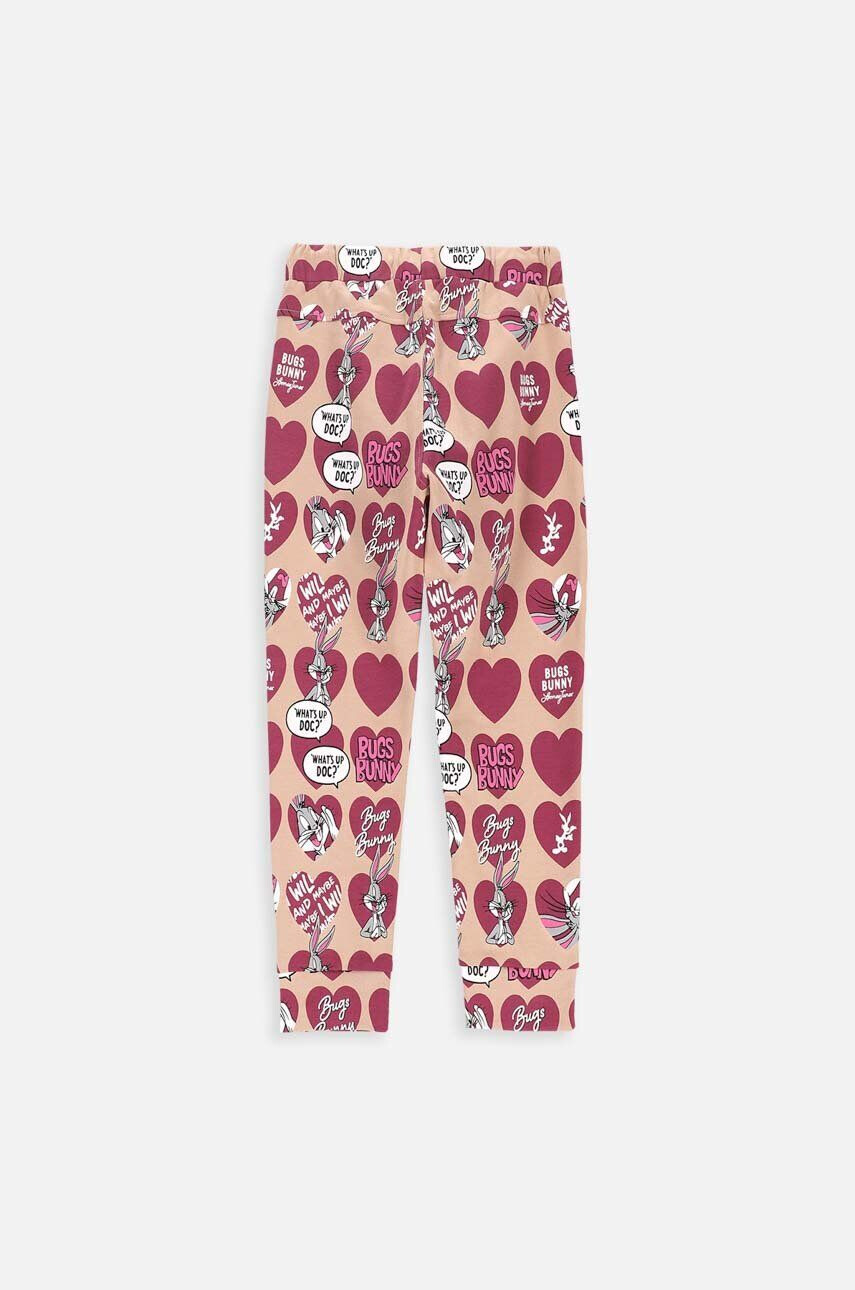 Coccodrillo pantaloni de trening din bumbac pentru copii x Looney Tunes culoarea maro modelator - Pled.ro