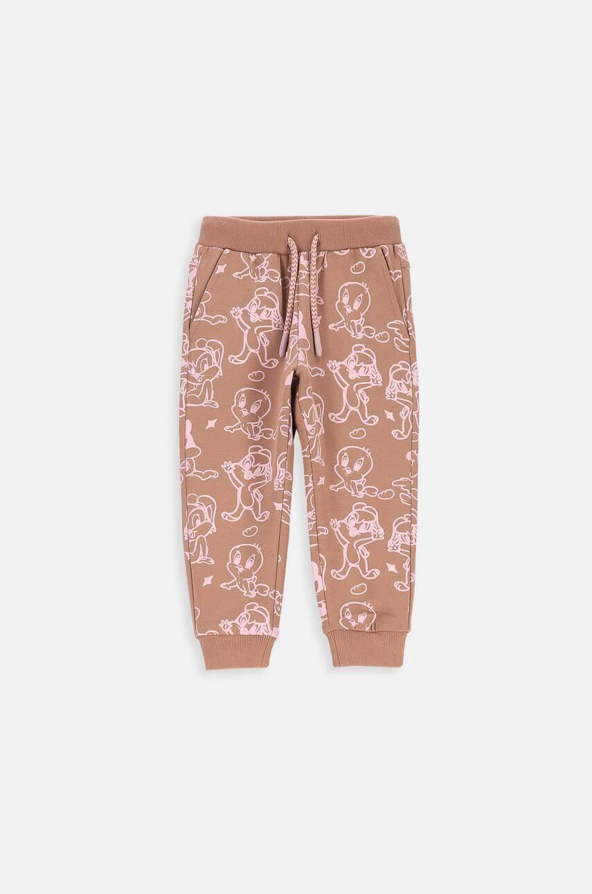 Coccodrillo pantaloni de trening pentru bebeluși x Looney Tunes culoarea maro modelator - Pled.ro