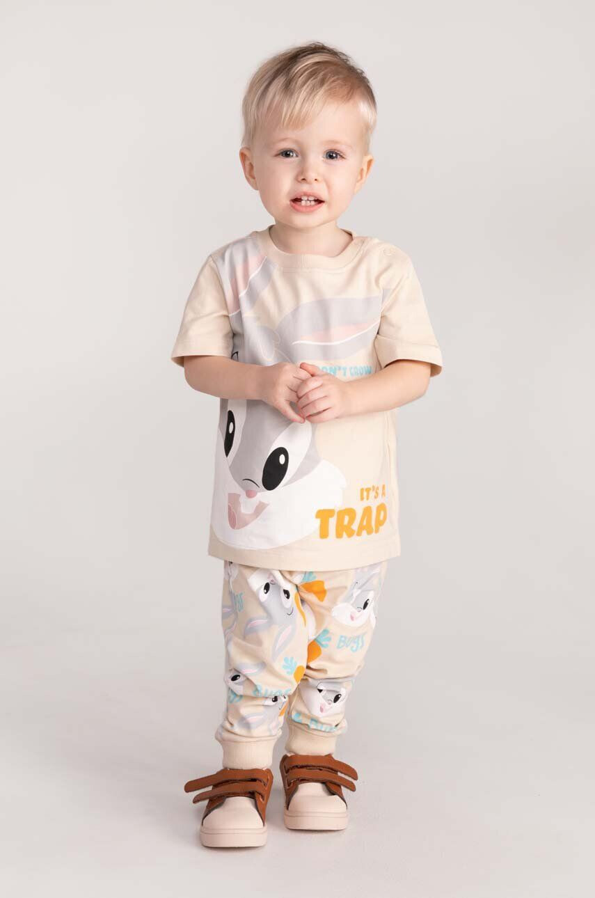 Coccodrillo pantaloni de trening pentru copii x Looney Tunes culoarea bej modelator - Pled.ro