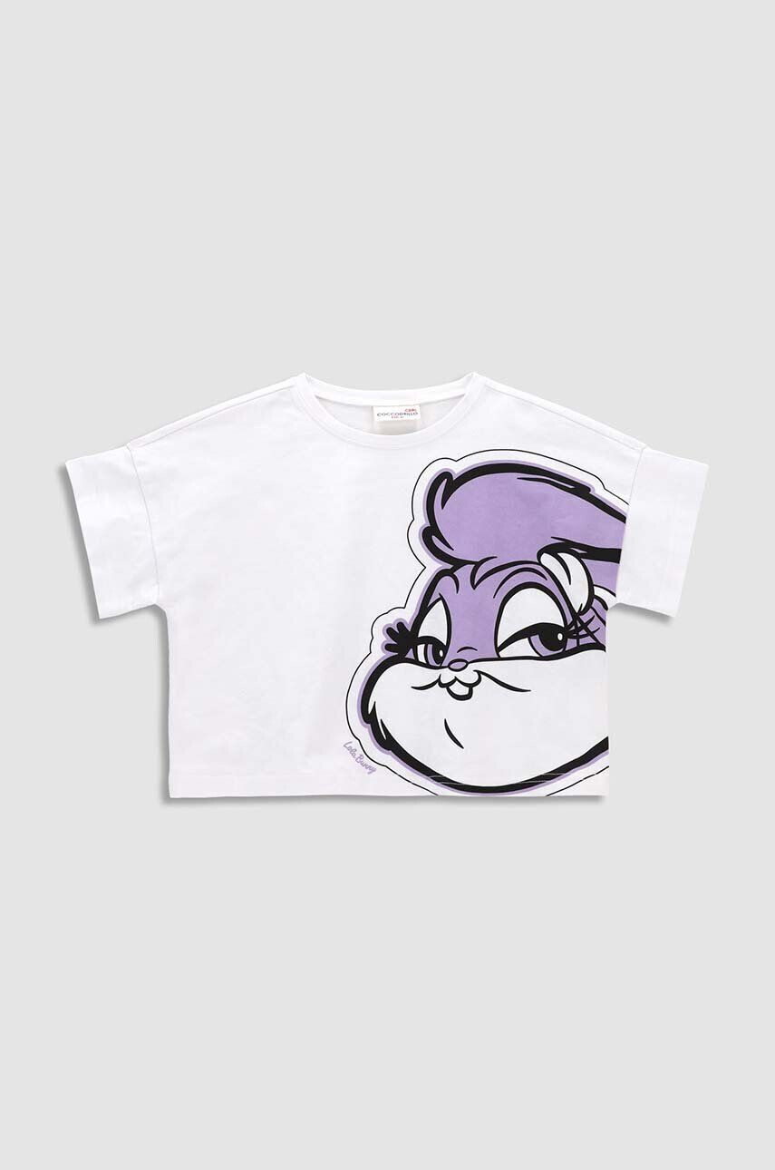 Coccodrillo tricou copii x Looney Tunes culoarea alb - Pled.ro