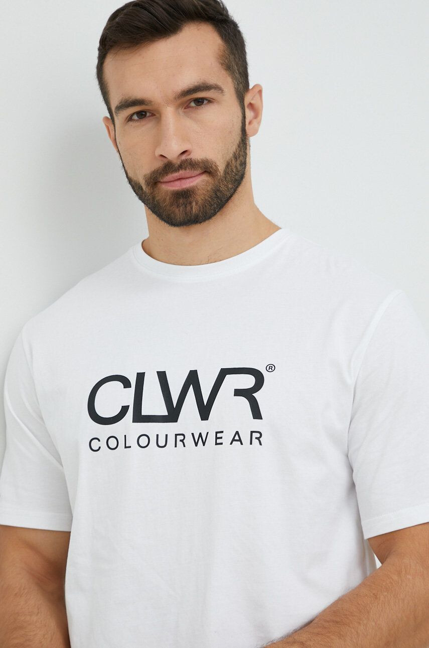 Colourwear tricou din bumbac culoarea alb cu imprimeu - Pled.ro