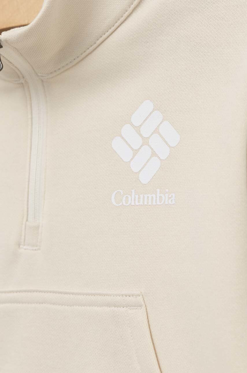 Columbia bluza copii Trek French Terry 1/2 Zip culoarea bej neted - Pled.ro