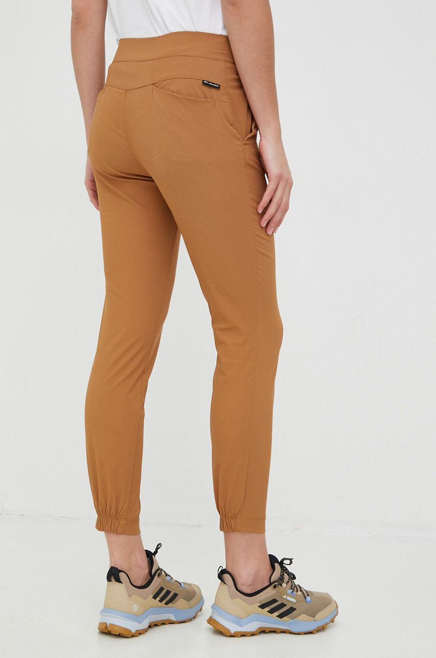 Columbia pantaloni de exterior Firwood Camp II femei culoarea maro drept medium waist - Pled.ro