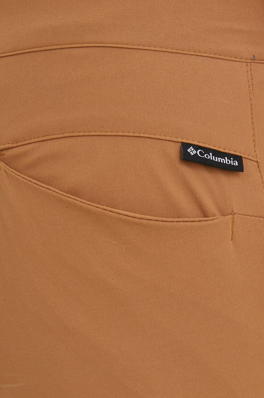 Columbia pantaloni de exterior Firwood Camp II femei culoarea maro drept medium waist - Pled.ro