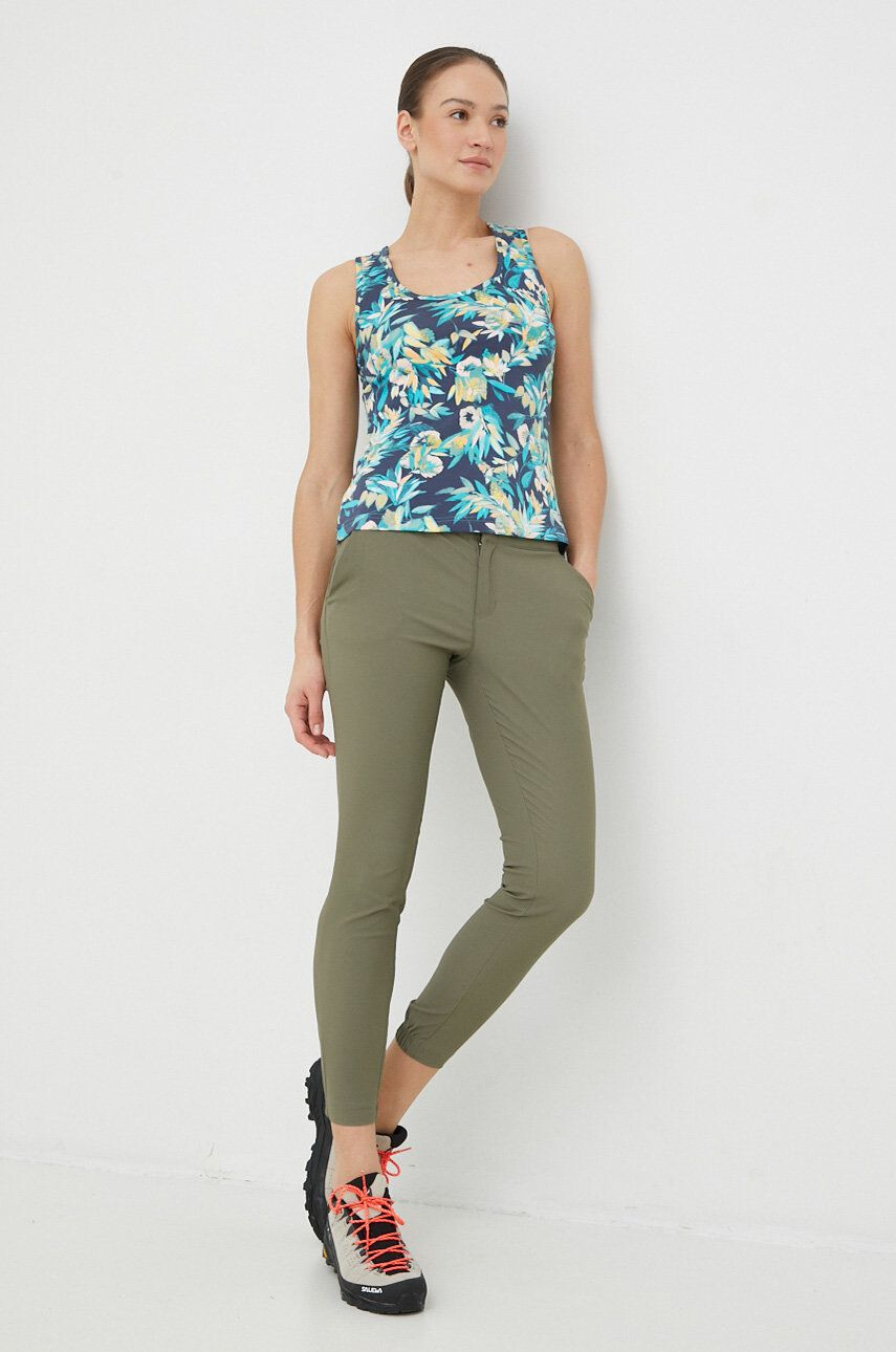 Columbia pantaloni de exterior Firwood Camp II femei culoarea verde drept medium waist - Pled.ro