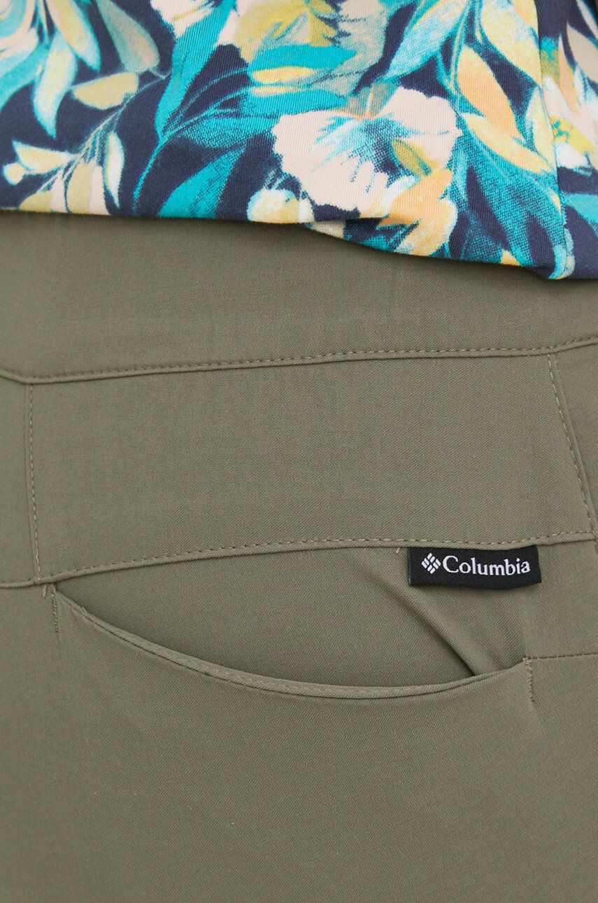 Columbia pantaloni de exterior Firwood Camp II femei culoarea verde drept medium waist - Pled.ro