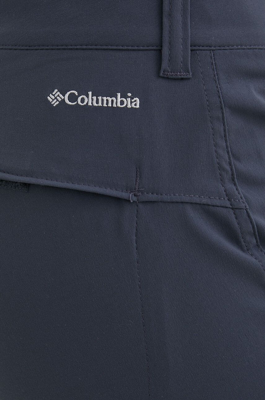 Columbia pantaloni de exterior Saturday Trail femei culoarea albastru marin drept high waist - Pled.ro