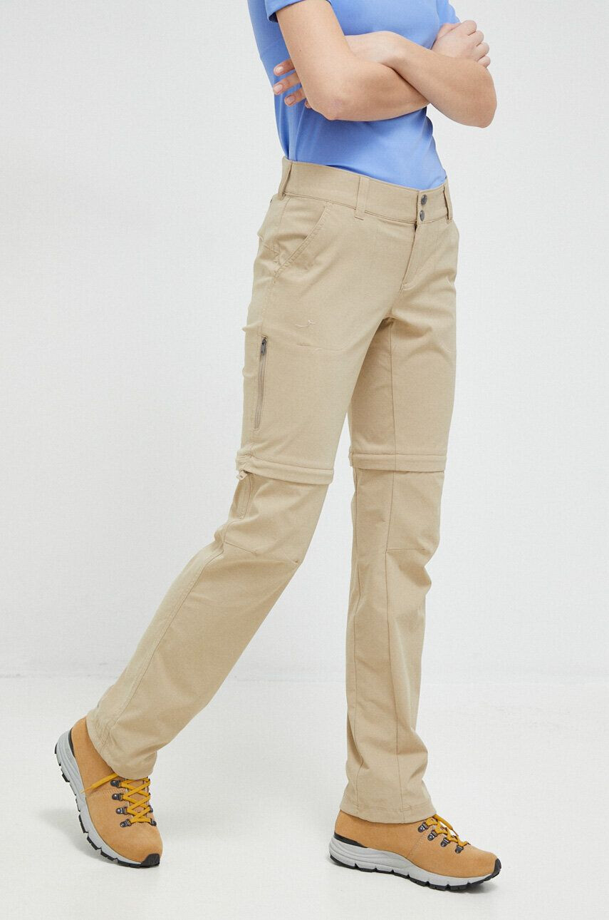 Columbia pantaloni de exterior Saturday Trail II culoarea bej drept medium waist - Pled.ro