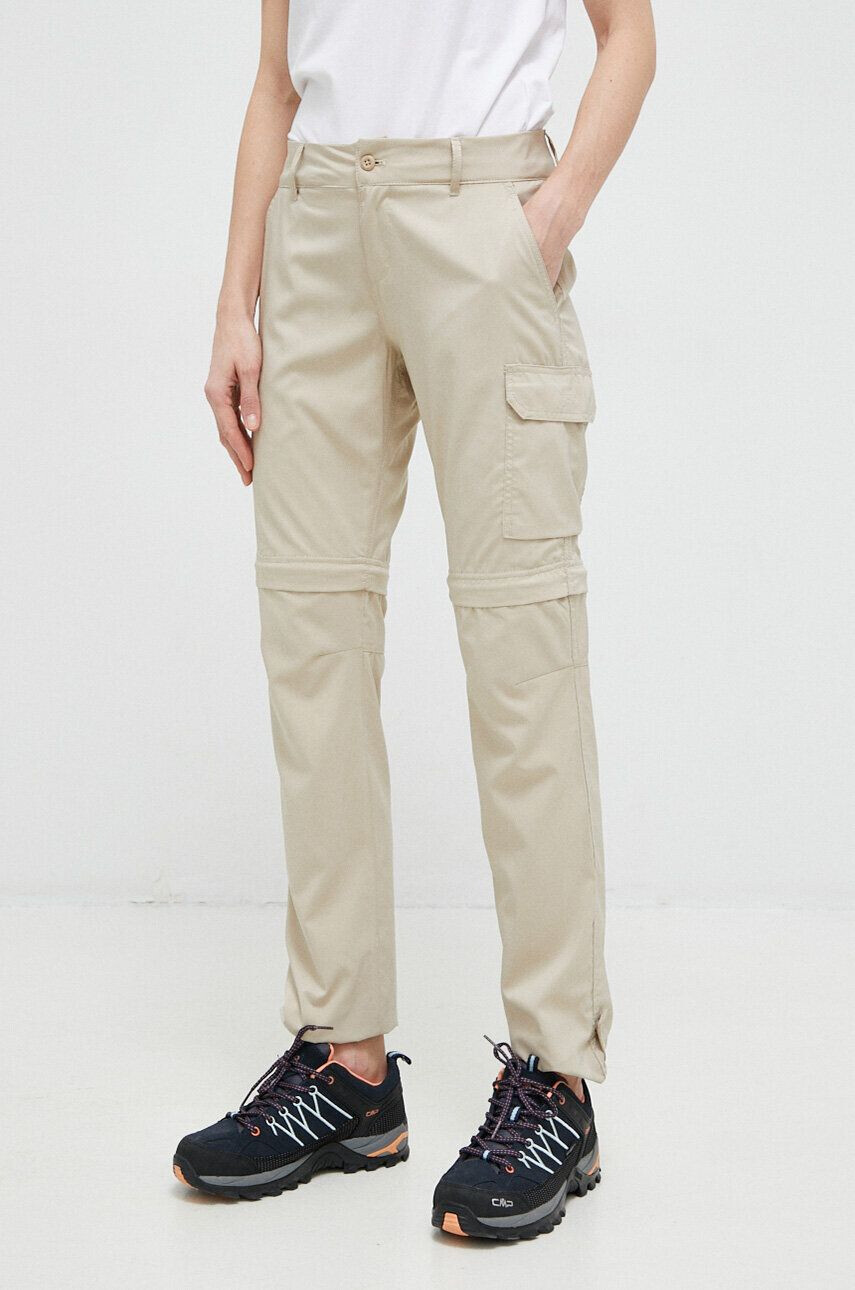 Columbia pantaloni de exterior Silver Ridge Utility culoarea bej fason cargo high waist - Pled.ro