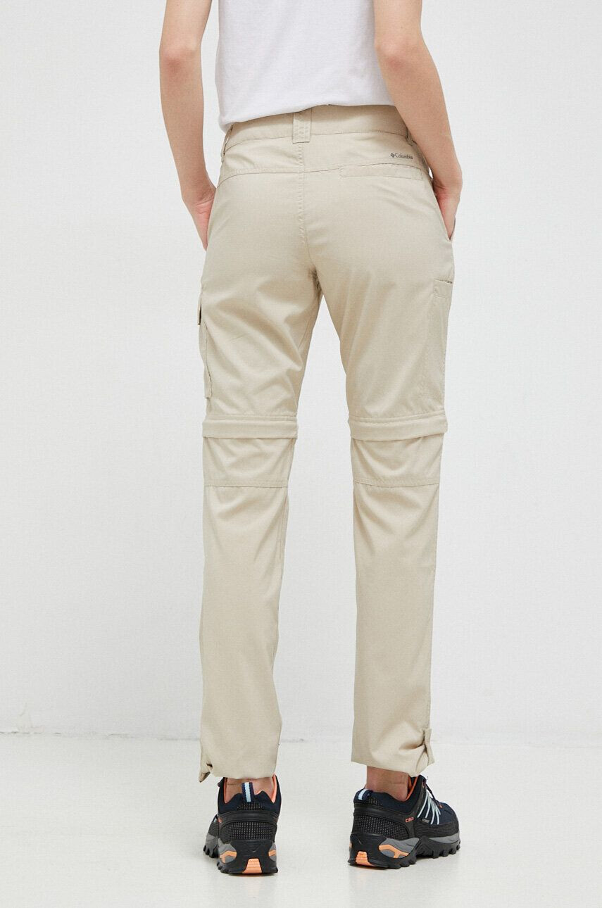 Columbia pantaloni de exterior Silver Ridge Utility culoarea bej fason cargo high waist - Pled.ro