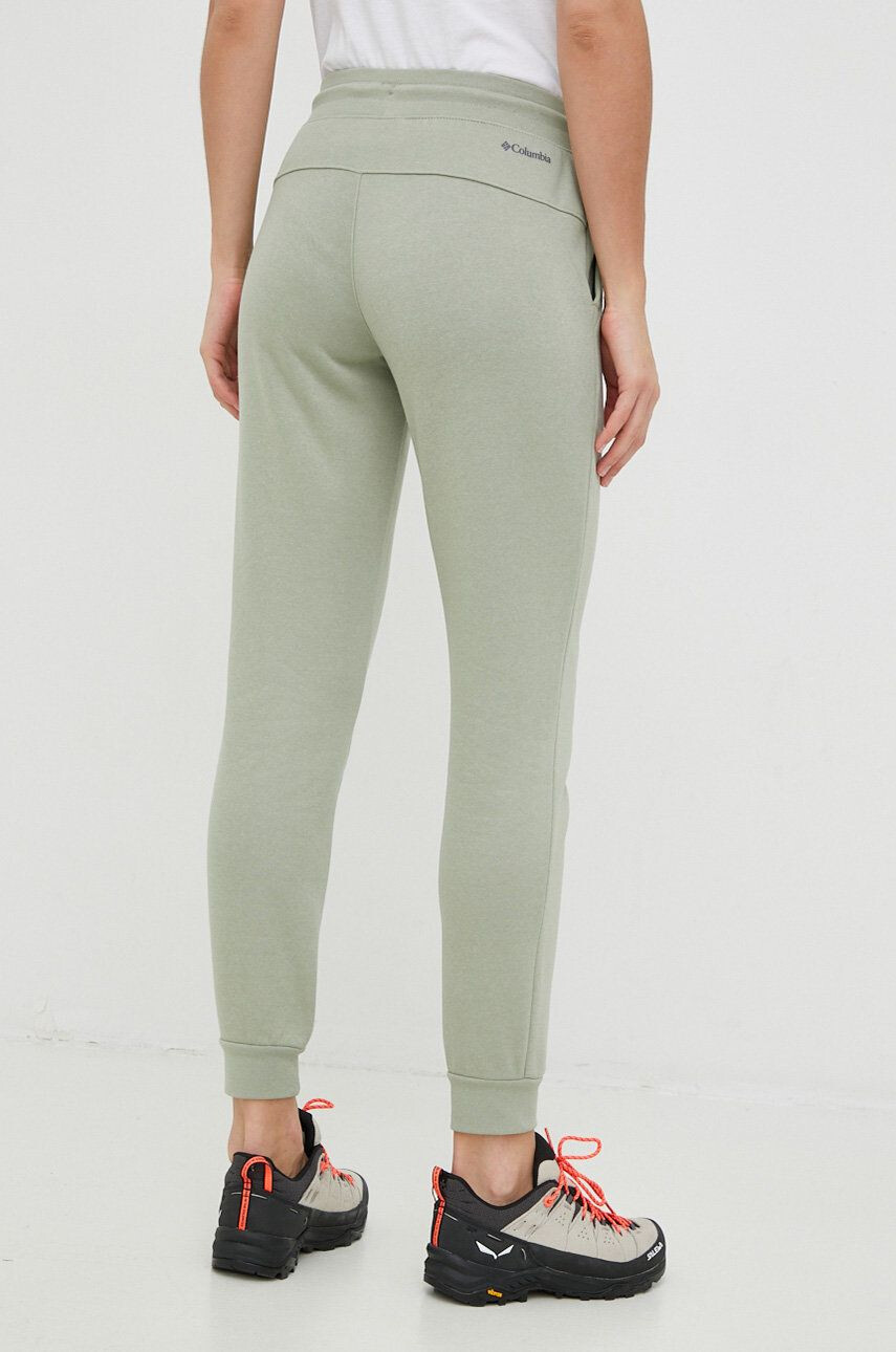 Columbia pantaloni de trening femei culoarea verde neted - Pled.ro