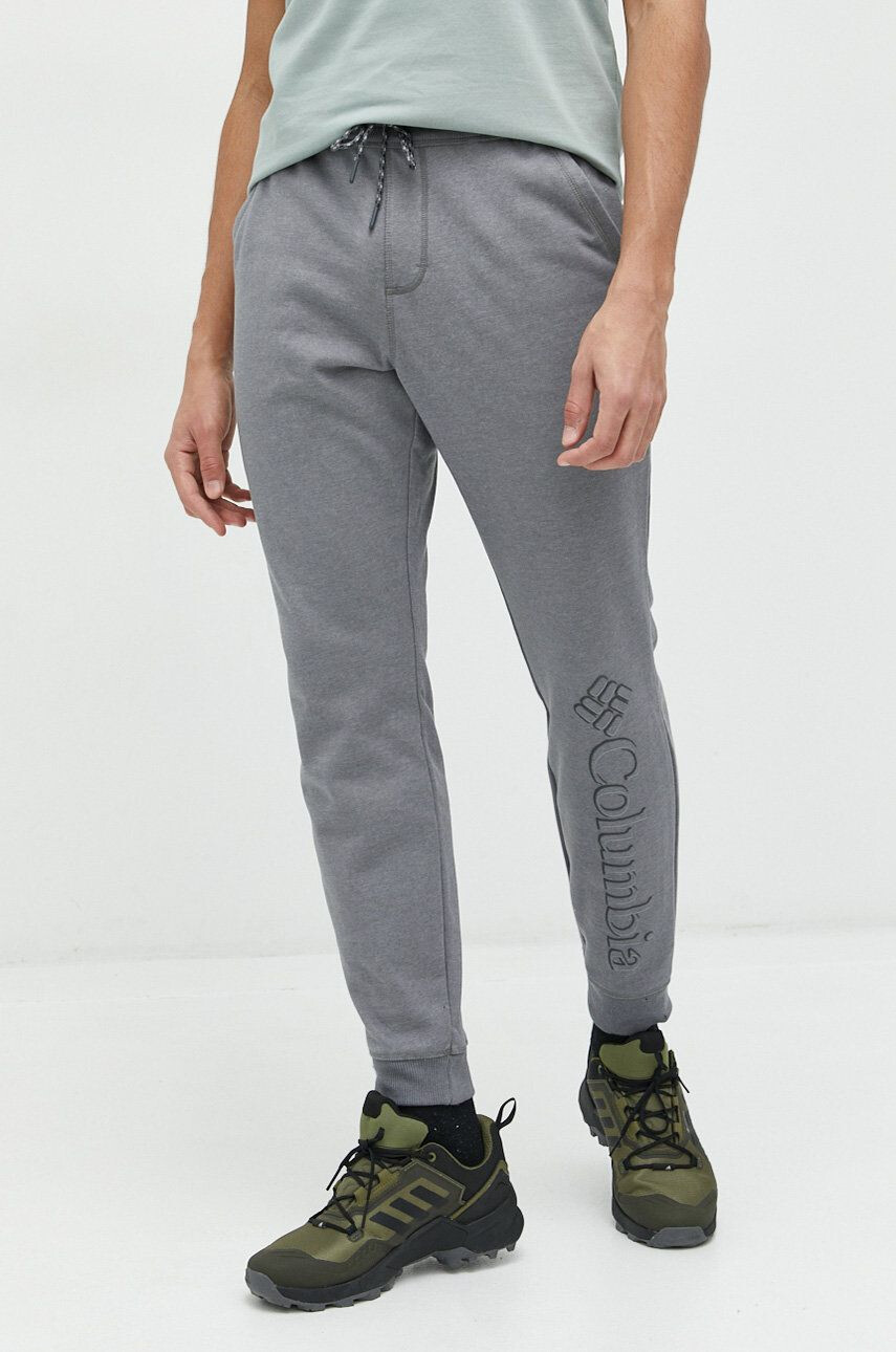 Columbia pantaloni de trening barbati culoarea gri cu imprimeu - Pled.ro