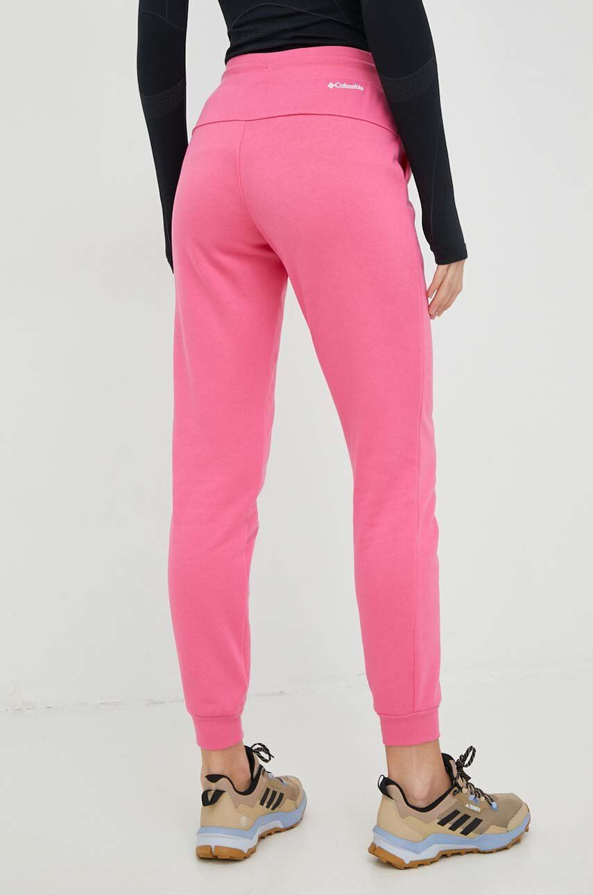 Columbia pantaloni de trening femei culoarea roz neted - Pled.ro