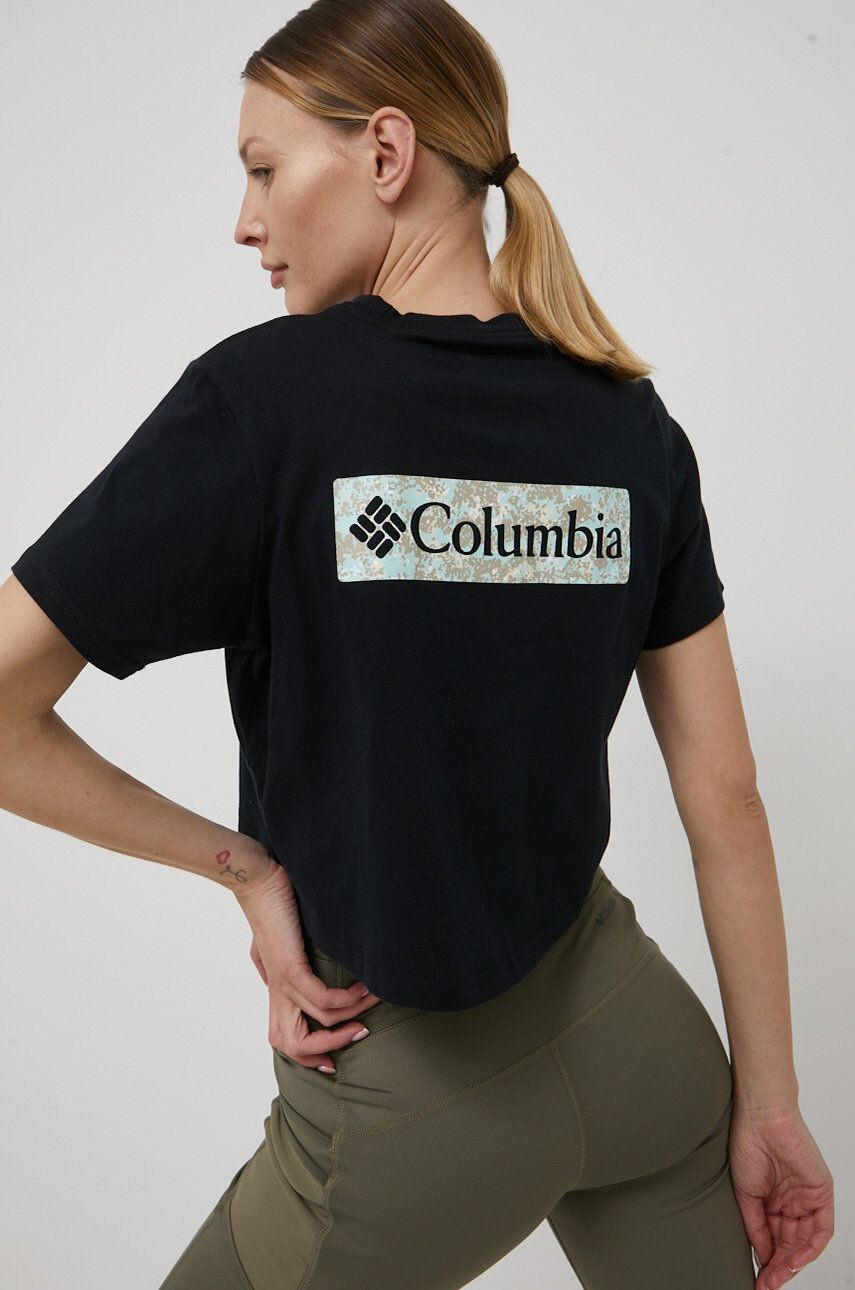 Columbia tricou din bumbac culoarea negru modelator - Pled.ro