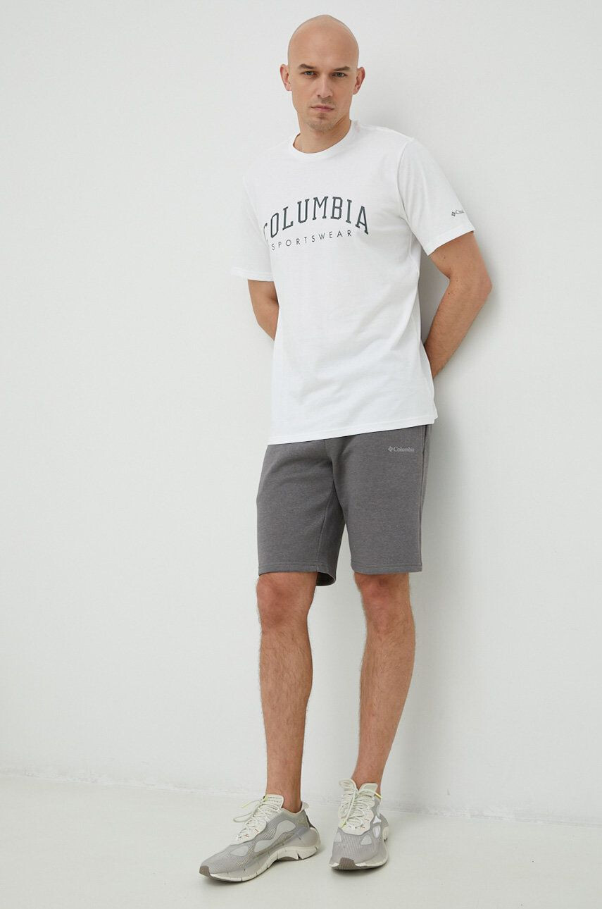 Columbia tricou din bumbac culoarea alb modelator - Pled.ro