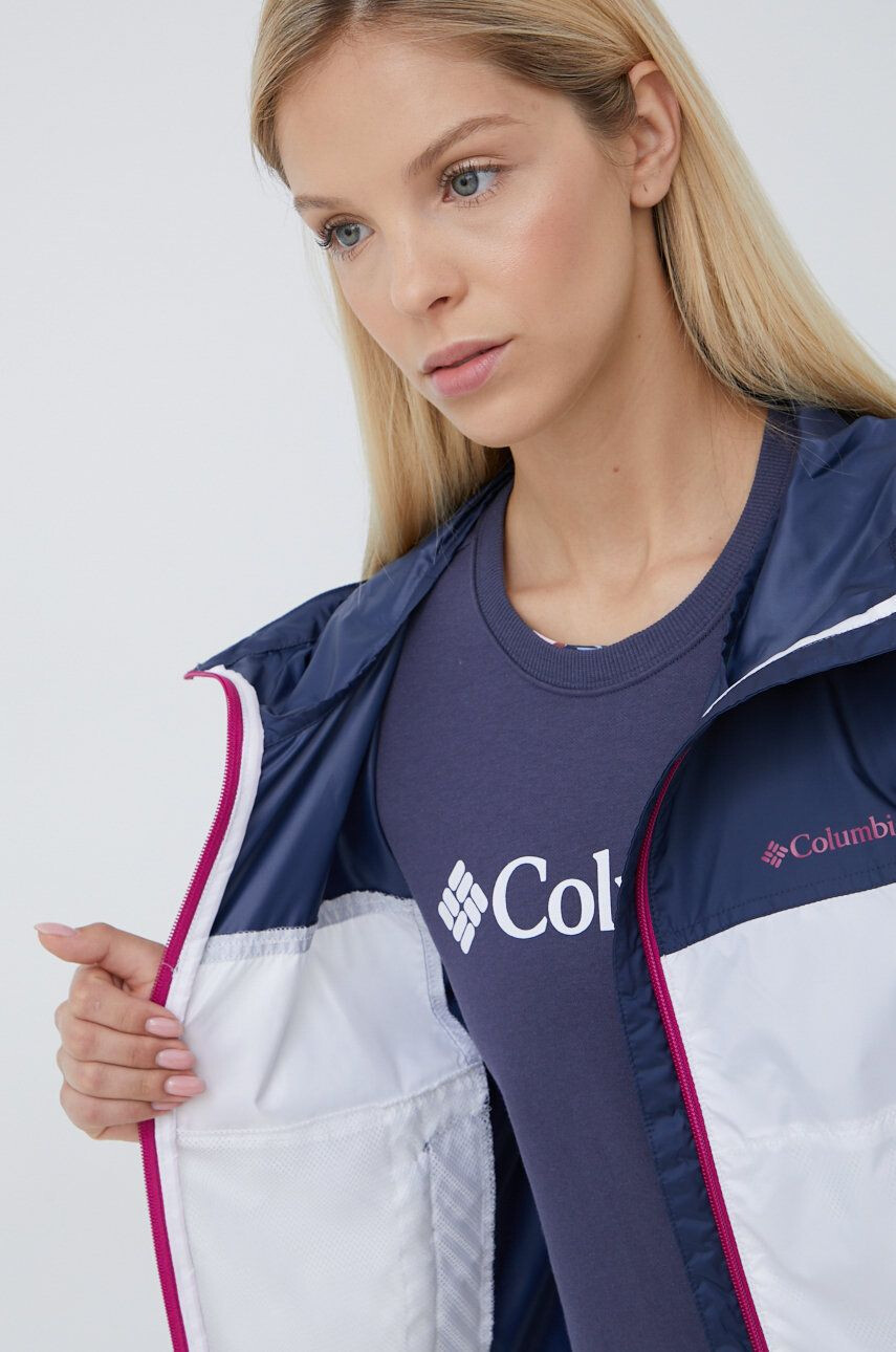 Columbia windbreaker culoarea alb de tranzitie - Pled.ro